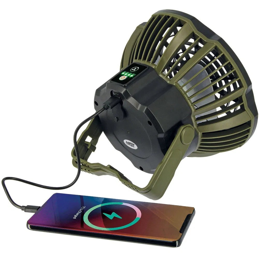 NGT XL Fan - USB Rechargeable Fan with Light and Powerbank