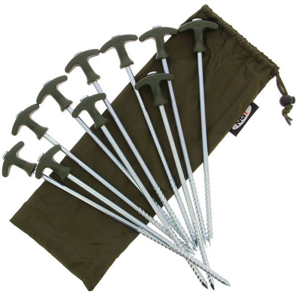 NGT Bivvy Pegs in Case 10 x 30cm