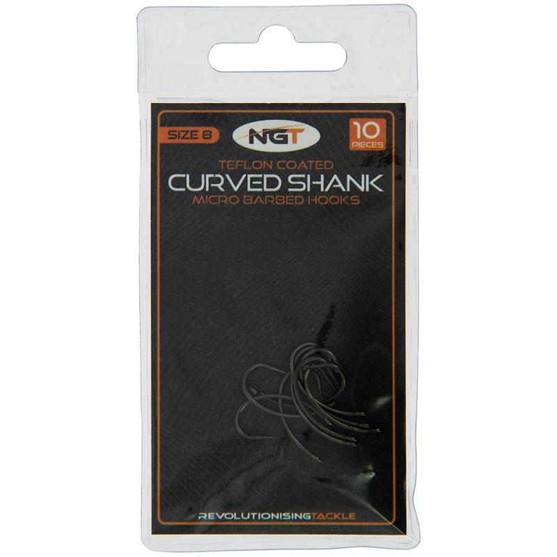NGT Teflon Coated Curved Shank Hooks
