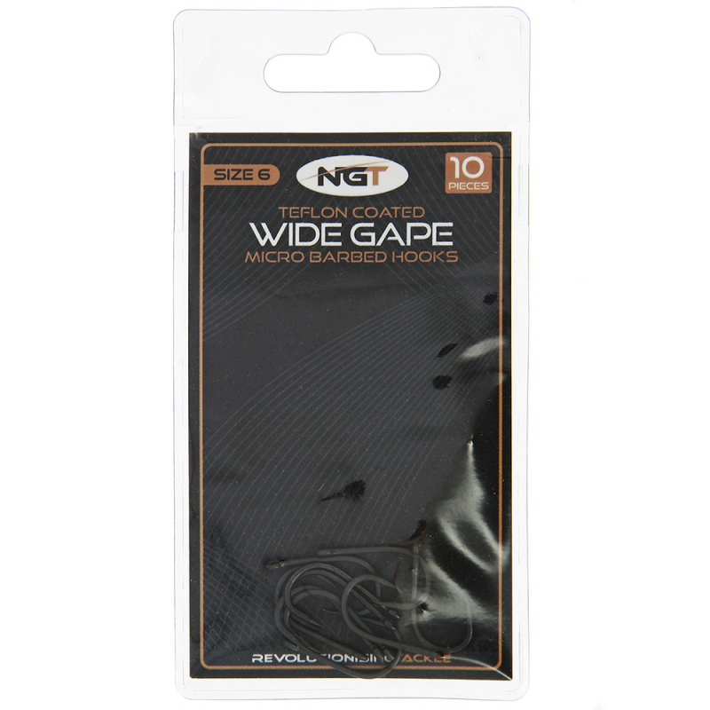NGT Teflon Coated Wide Gape Hooks